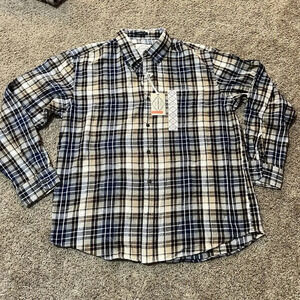 St Johns Bay Shacket Mens Heavyweight Plaid Woven Shirt Size XL 100%‎ Cotton
